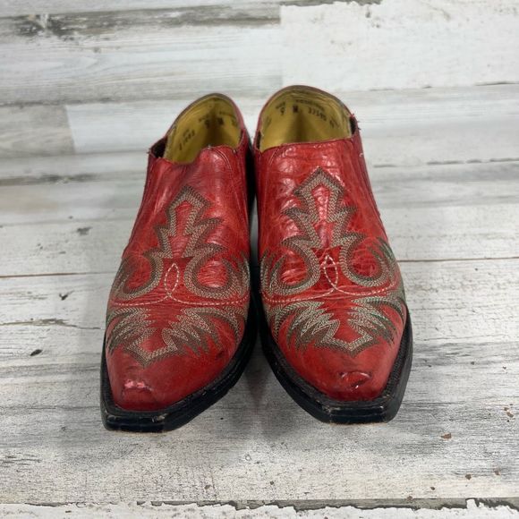 Corral Red Leather Ankle Boots - Picture 4 of 7